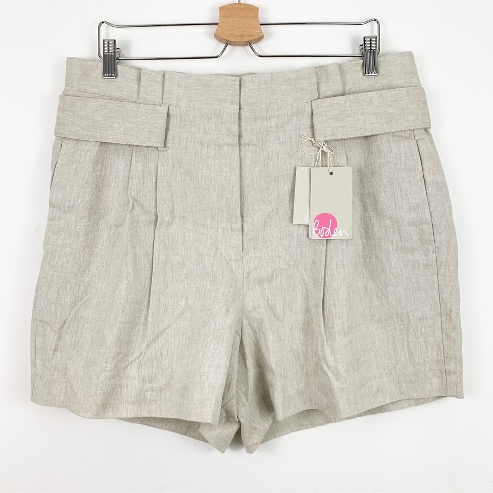 Boden High Waist Women Shorts in Beige